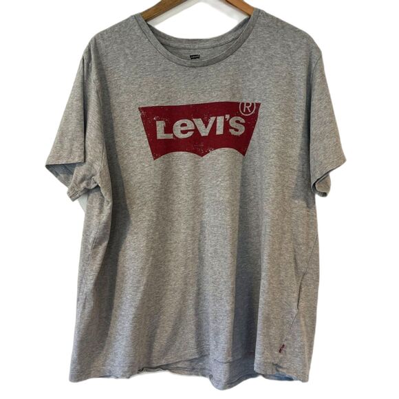 Levi's Men's Grey T-Shirt Logo Short Sleeves XXL Cotton - Picture 1 of 8